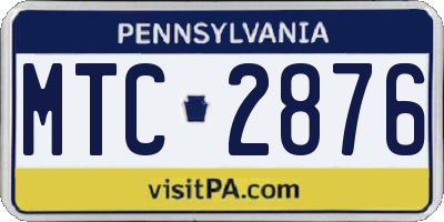 PA license plate MTC2876
