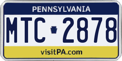 PA license plate MTC2878