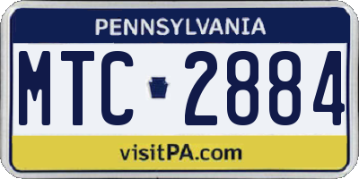 PA license plate MTC2884