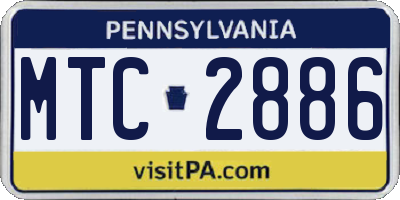 PA license plate MTC2886