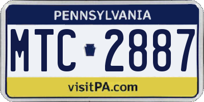 PA license plate MTC2887
