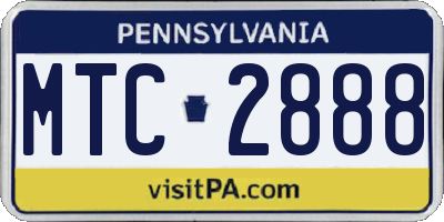 PA license plate MTC2888