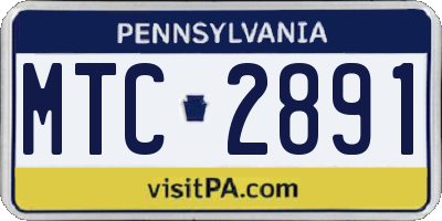 PA license plate MTC2891