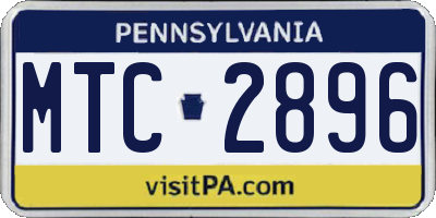 PA license plate MTC2896