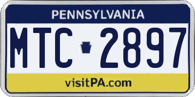 PA license plate MTC2897