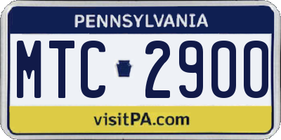 PA license plate MTC2900