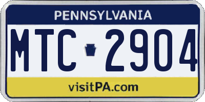 PA license plate MTC2904