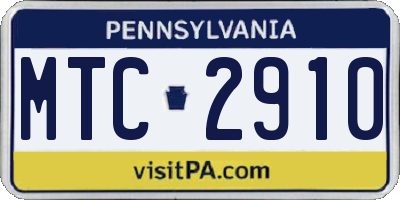 PA license plate MTC2910