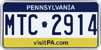 PA license plate MTC2914