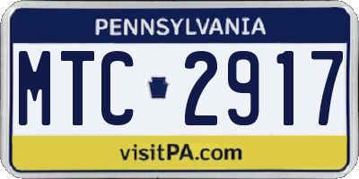 PA license plate MTC2917
