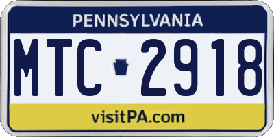 PA license plate MTC2918