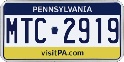 PA license plate MTC2919