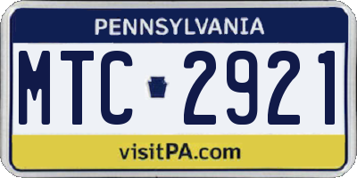 PA license plate MTC2921