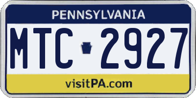 PA license plate MTC2927