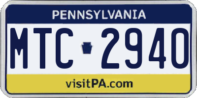 PA license plate MTC2940