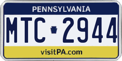 PA license plate MTC2944