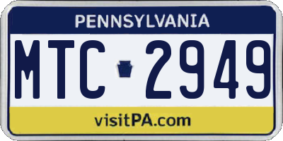 PA license plate MTC2949