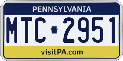PA license plate MTC2951
