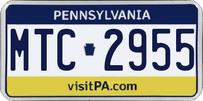 PA license plate MTC2955
