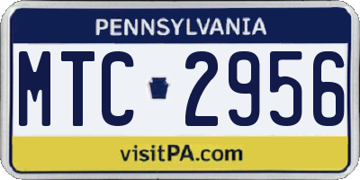 PA license plate MTC2956