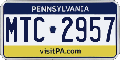 PA license plate MTC2957