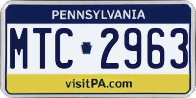 PA license plate MTC2963