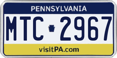 PA license plate MTC2967