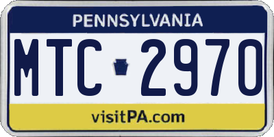 PA license plate MTC2970