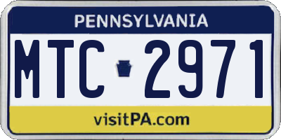 PA license plate MTC2971