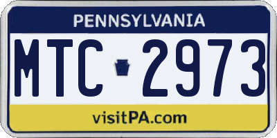 PA license plate MTC2973