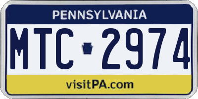 PA license plate MTC2974
