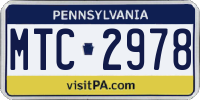PA license plate MTC2978