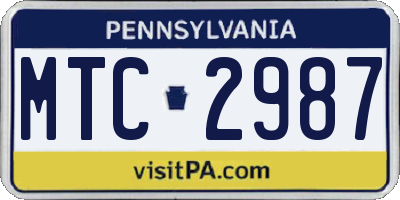 PA license plate MTC2987