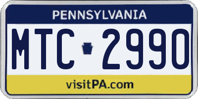 PA license plate MTC2990