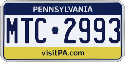 PA license plate MTC2993