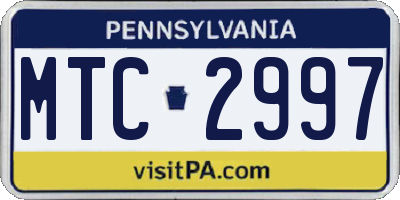 PA license plate MTC2997