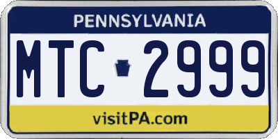 PA license plate MTC2999
