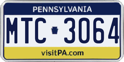PA license plate MTC3064