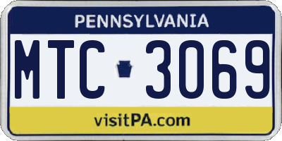 PA license plate MTC3069