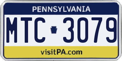 PA license plate MTC3079