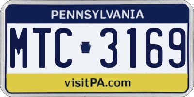 PA license plate MTC3169