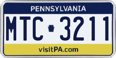 PA license plate MTC3211