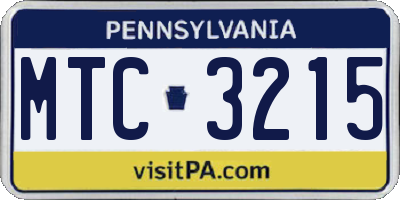 PA license plate MTC3215