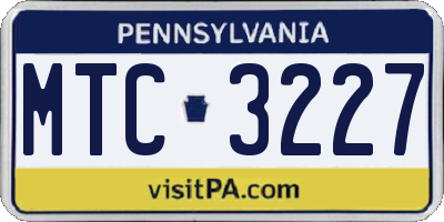 PA license plate MTC3227