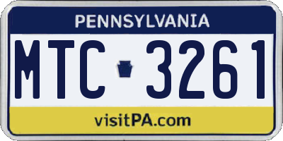 PA license plate MTC3261