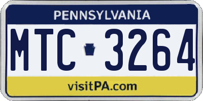PA license plate MTC3264