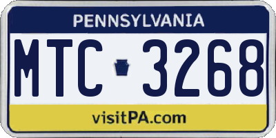 PA license plate MTC3268