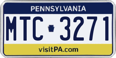 PA license plate MTC3271