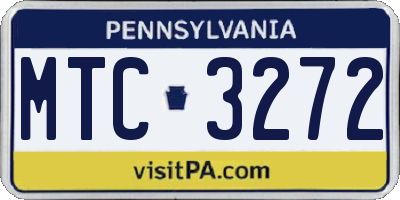 PA license plate MTC3272