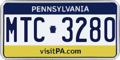 PA license plate MTC3280